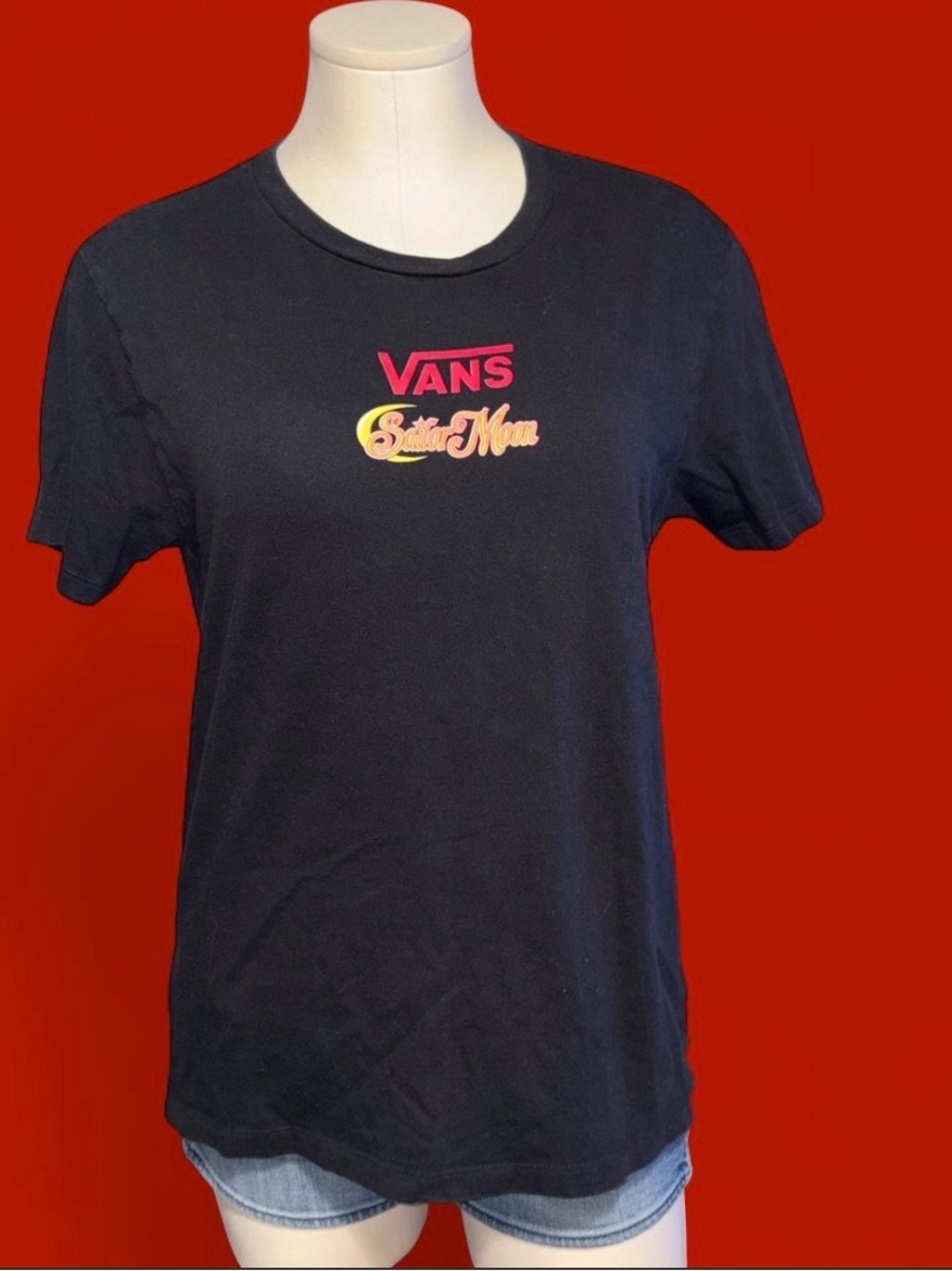 Vans Sailor Moon collab Tshirt. Large graphic on the back